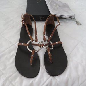 Giuseppe Zanotti Design Brown Leather Sandals